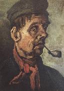 Vincent Van Gogh Head of a Peasant with a Pipe (nn040 oil painting on canvas